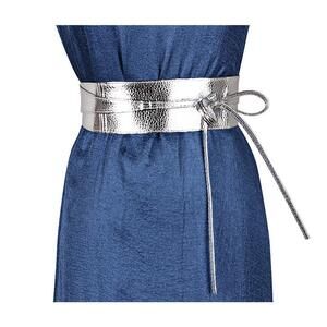 Womens Soft Faux Leather Self Tie Wrap Around Obi Waist Band Cinch Belt😹